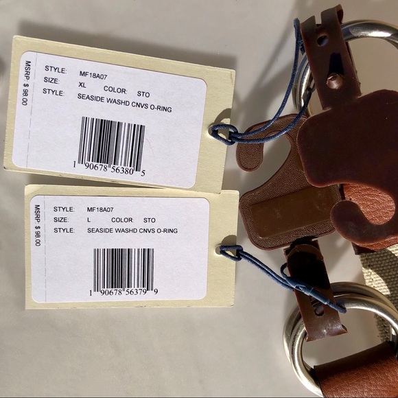 Peter Millar Seaside Canvas Leather O-Ring Belt - Picture 4 of 8